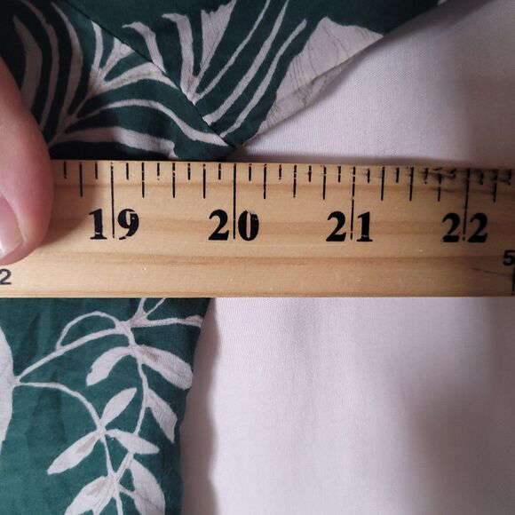 Sezane Pierro Shirt 36 Green Foilage Printed Cotton Silk Blend - Picture 7 of 11